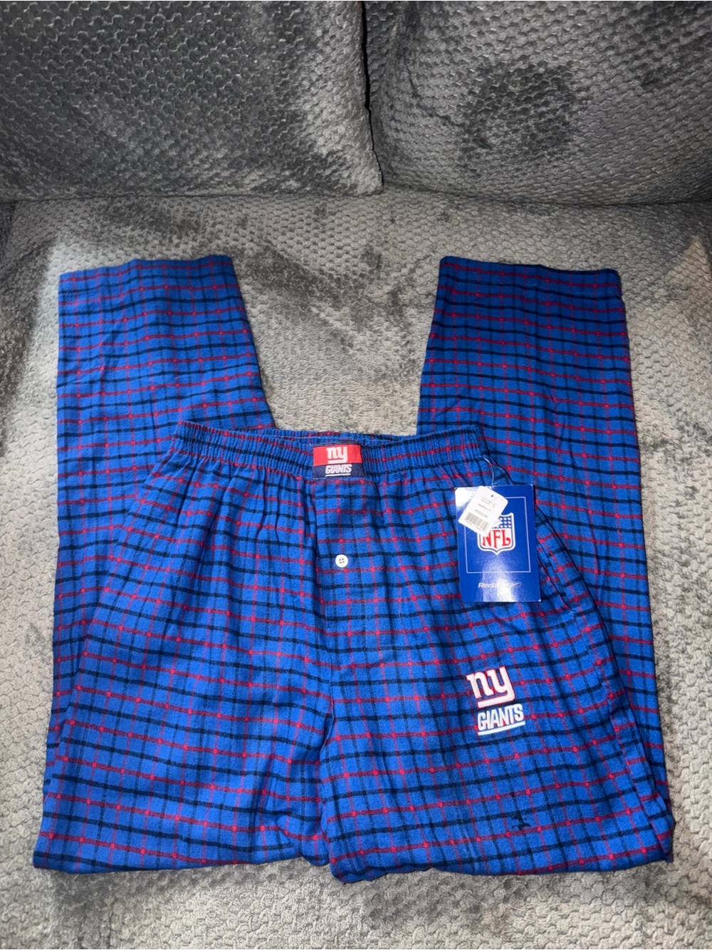 New York Giants NFL Reebok plaid pajama pants